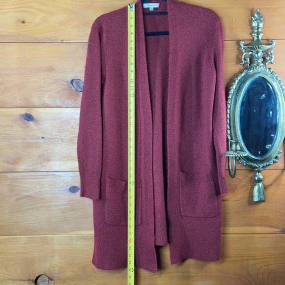 Madewell Red Merino Wool Alpaca Blend  Open Front With Pockets Cardigan Size XXS - Picture 5 of 8